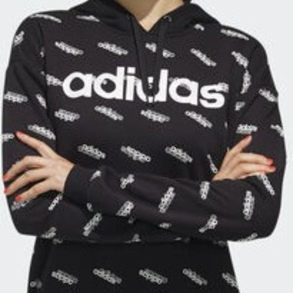 Adidas Sport Inspired Women's Black White Favorites Comfy Hoodie Size xs FN0942 - Picture 5 of 7